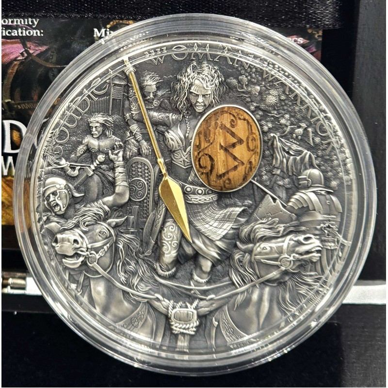 BOUDICA Woman Warrior 2 Oz Silver Coin Niue 2022 GOLD AND SILVER BULLION