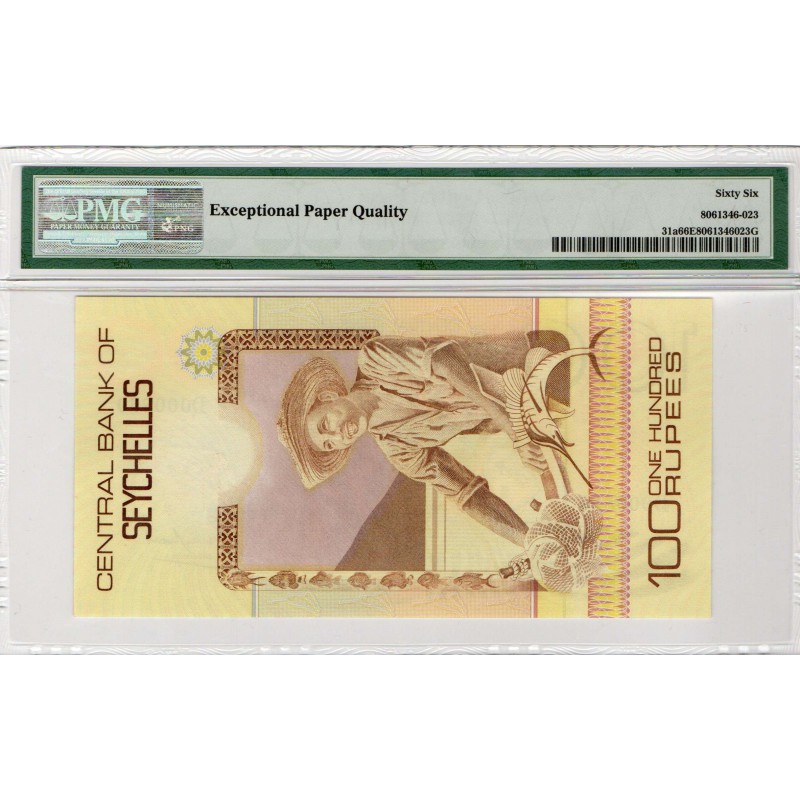 SEYCHELLES 1983 100 RUPEES P31a PMG 66EPQ LION FISH WORLD BANKNOTES