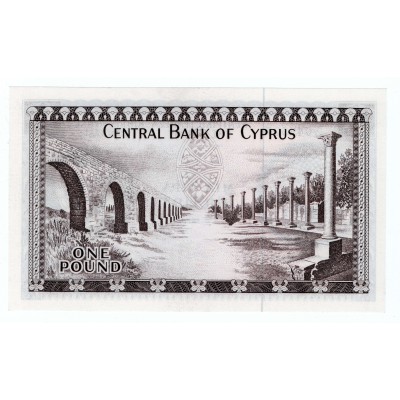 CYPRUS 1 POUND 1976 BANKNOTE IN UNC p43c