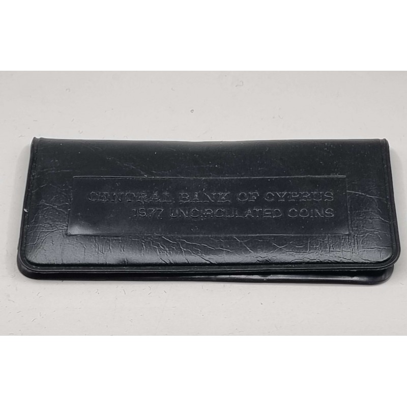 CYPRUS 1977 COMPLETE YEAR SET MILS COINS IN WALLET WORLD COINS