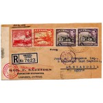 CYPRUS POSTAL HISTORY - KGVI 1940 CENSORED PASSED OPEN BY CENSOR 4 & ALEXANDRIA CENSOR 77 COVER CYPRUS TO EGYPT CYPRUS STAMPS