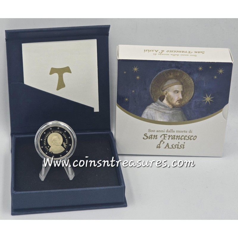 Italy 2 Euro coin St. Francis of Assisi 2026 Proof BE WORLD COINS