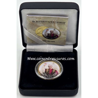 Pope Leo XIV 2 euro 2025 Gold Gilded color Coin