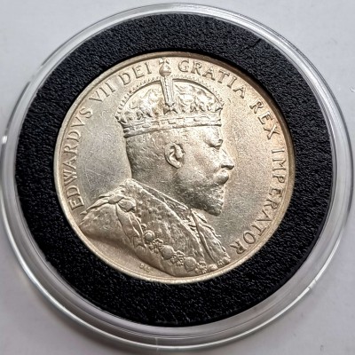 CYPRUS SILVER 18 PIASTRES 1907 KING EDWARD COIN AU+ KEY DATE