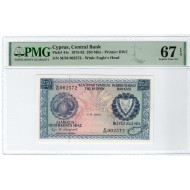 CYPRUS 250 MILS 1976 BANKNOTE GEM UNC PMG 67 p41c