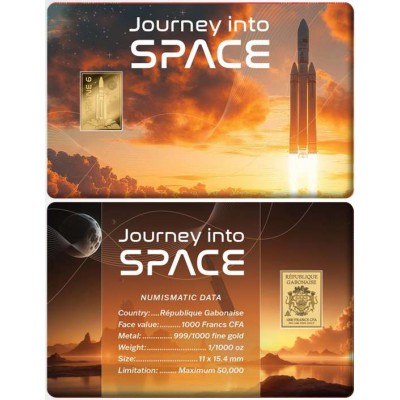 Ariane 6 Journey into space 1/1000 Oz Gold Coin card