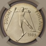 FINLAND SILVER 100 MARKKAA 1989 SKI LAHTI NGC MS67 WORLD COINS