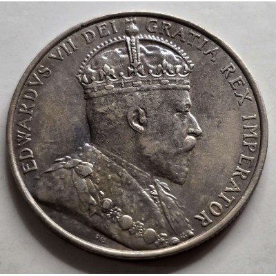 CYPRUS SILVER 18 PIASTRES 1907 KING EDWARD COIN AU+