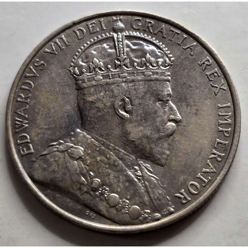 CYPRUS SILVER 18 PIASTRES 1907 KING EDWARD COIN AU+ WORLD COINS