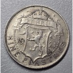 CYPRUS 9 SILVER PIASTRE COIN 1921 IN VF-EXF WORLD COINS