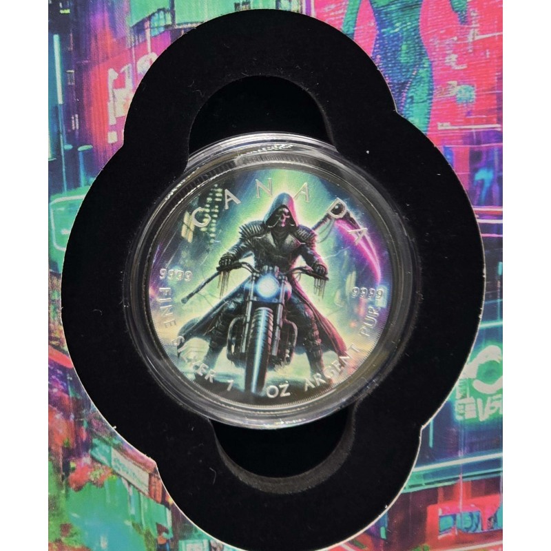 GRIM REAPER II Cyberpunk 1 Oz Silver Coin 2024 Canada GOLD AND SILVER BULLION