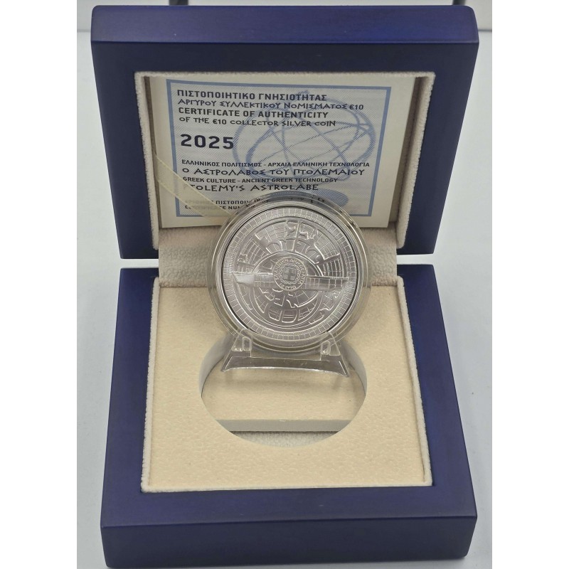 GREECE 2025 ANCIENT GREEK TECHNOLOGY - PTOLEMYS ASTROLABE SILVER PROOF COIN WORLD COINS