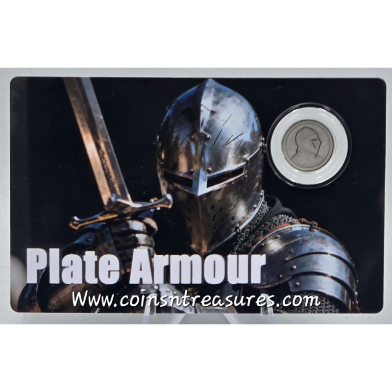 Knight Plate Armour 1/500 oz .999 Platinum Coin Liberia 2026 Card GOLD AND SILVER BULLION