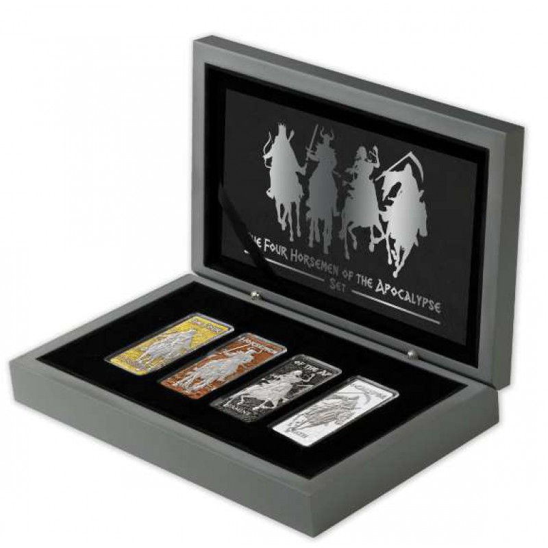 FOUR HORSEMEN OF THE APOCALYPSE Set 4 x 1 Oz Silver Coins Barbados 2024 GOLD AND SILVER BULLION