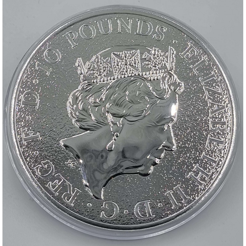 UK Silver Queen's Beasts 2017 The Lion of England Silver 10 OZ coin .999 GOLD AND SILVER BULLION