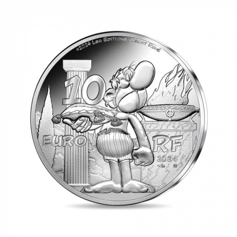Asterix at the Olympic Games France silver proof coin 2024 WORLD COINS