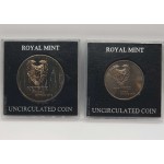 CYPRUS 1976 BU 1 POUND & 500 MILS REFUGEES SET WORLD COINS