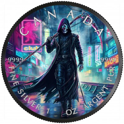 GRIM REAPER Cyberpunk 1 Oz Silver Coin 5$ Canada