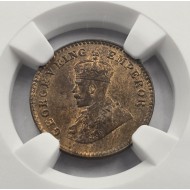 BRITISH INDIA 1/12 ANNA COIN 1923 B KGV NGC MS64RB