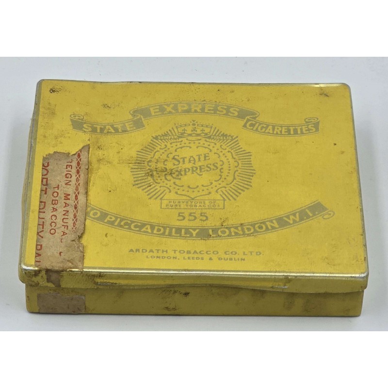 Cyprus Vintage 1950's 555 Cigarettes metal Tin box England Import ANTIQUES & OTHER COLLECTIBLES