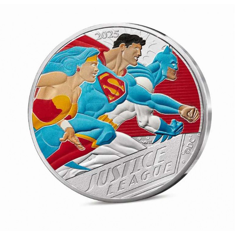 France 2025 JUSTICE LEAGUE DC Comics Silver Coin 50€ Euro WORLD COINS