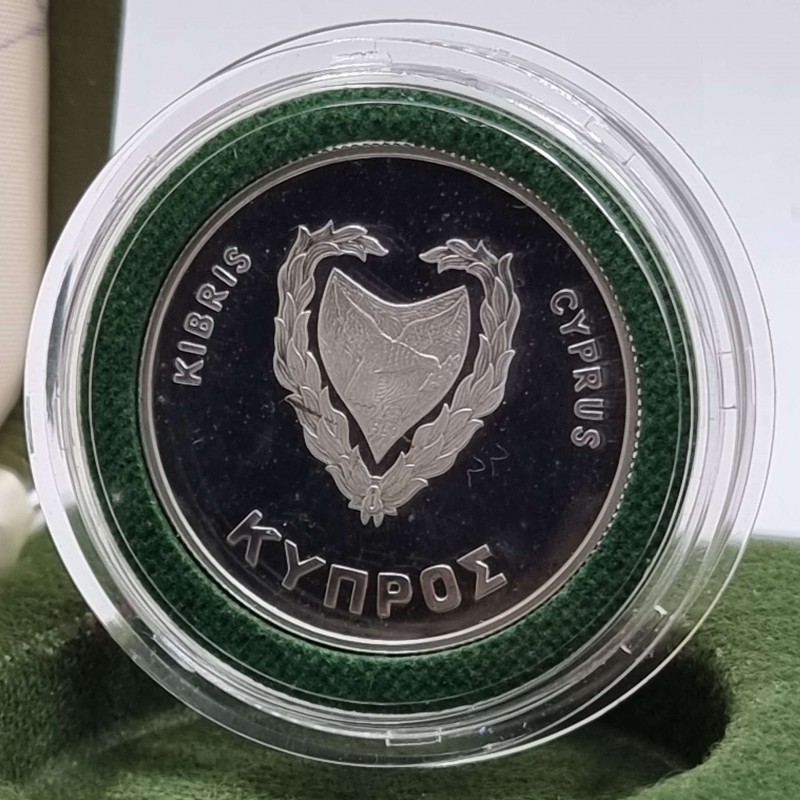 CYPRUS 1980 SILVER PROOF 500 MILS COIN MOSCOW OLYMPIC GAMES BOX+COA WORLD COINS