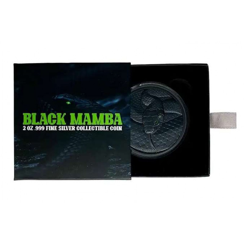 BLACK MAMBA 2 Oz Silver Coin 10000 Francs Chad 2023 GOLD AND SILVER BULLION
