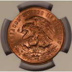 MEXICO 20 CENTAVOS COIN 1965 NGC MS66 RD WORLD COINS