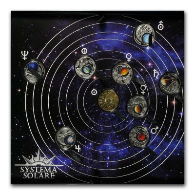 Belarus Solar System Silver Nine 9 Coin Set Proof 2012 Collection