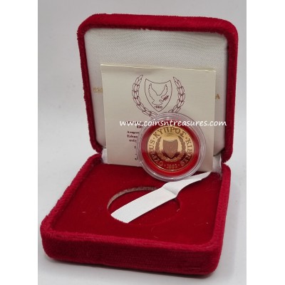 CYPRUS 1992 GOLD PROOF COIN 20 POUNDS MUSEUM SPHINX