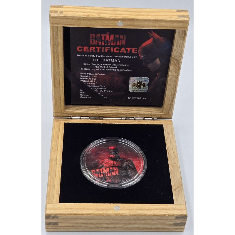 BATMAN 2 Oz Silver Coin DC Comics Niue 2024 Antique Finish GOLD AND SILVER BULLION