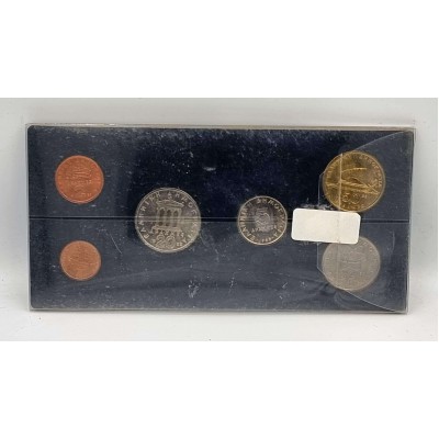 GREECE 1988 UNC COMPLETE YEAR DRACHMAS COIN SET IN CASE