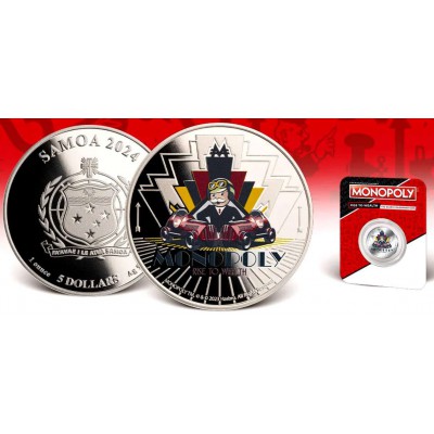 MONOPOLY RISE TO WEALTH 1 Oz Silver Coin Tala Samoa 2024