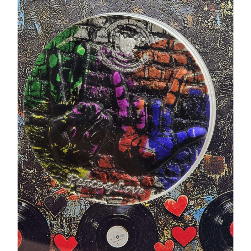 PEACE AND LOVE Urban Rebellion 2 Oz Silver Coin 2025 GOLD AND SILVER BULLION