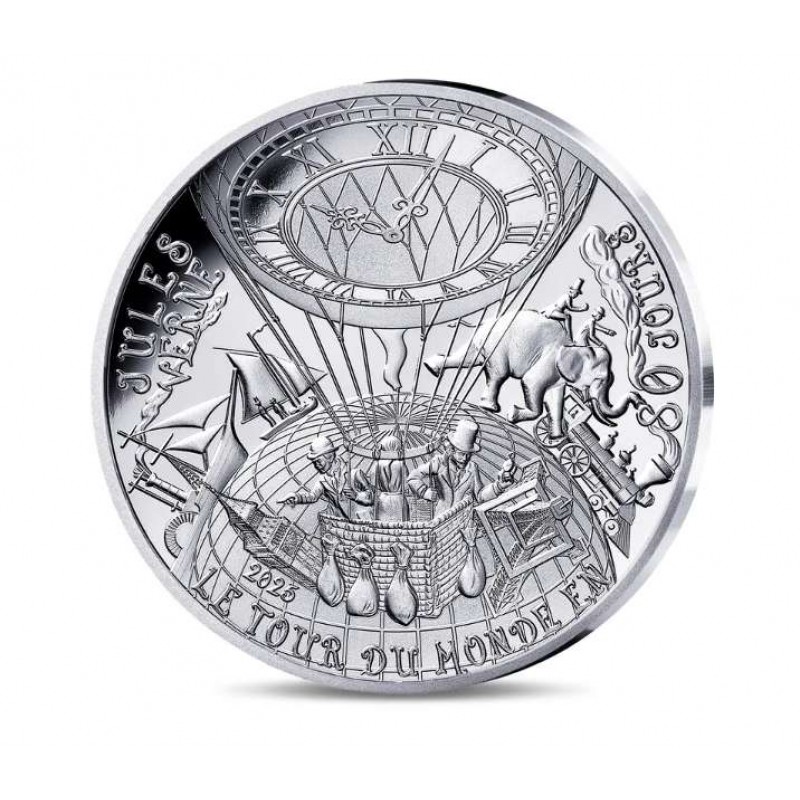 France 2025 Jules Verne Around the World in 80 Days Proof Silver Coin WORLD COINS