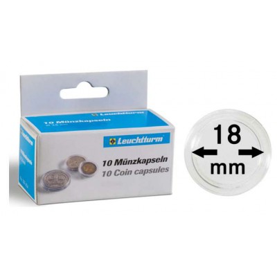 Leuchtturm Coin capsules for coins Ø 18 mm pack of 10