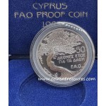 CYPRUS 1985 SILVER PROOF COIN 50 CENTS FAO SAVE THE FORESTS WORLD COINS