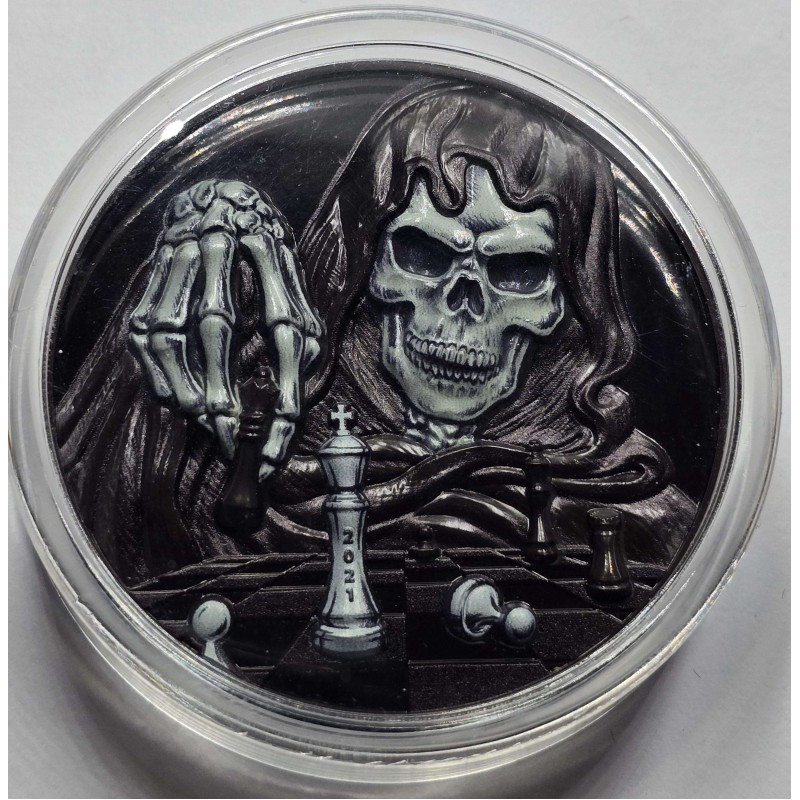 DARK CHECKMATE You Can't Cheat Death 3 Oz Silver Coin Palau 2021 GOLD AND SILVER BULLION