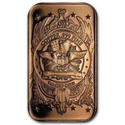 1 oz Walking Liberty 999 Fine Copper Bar