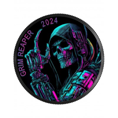 GRIM REAPER II Cyberpunk 1 Oz Silver Coin 2024 Canada