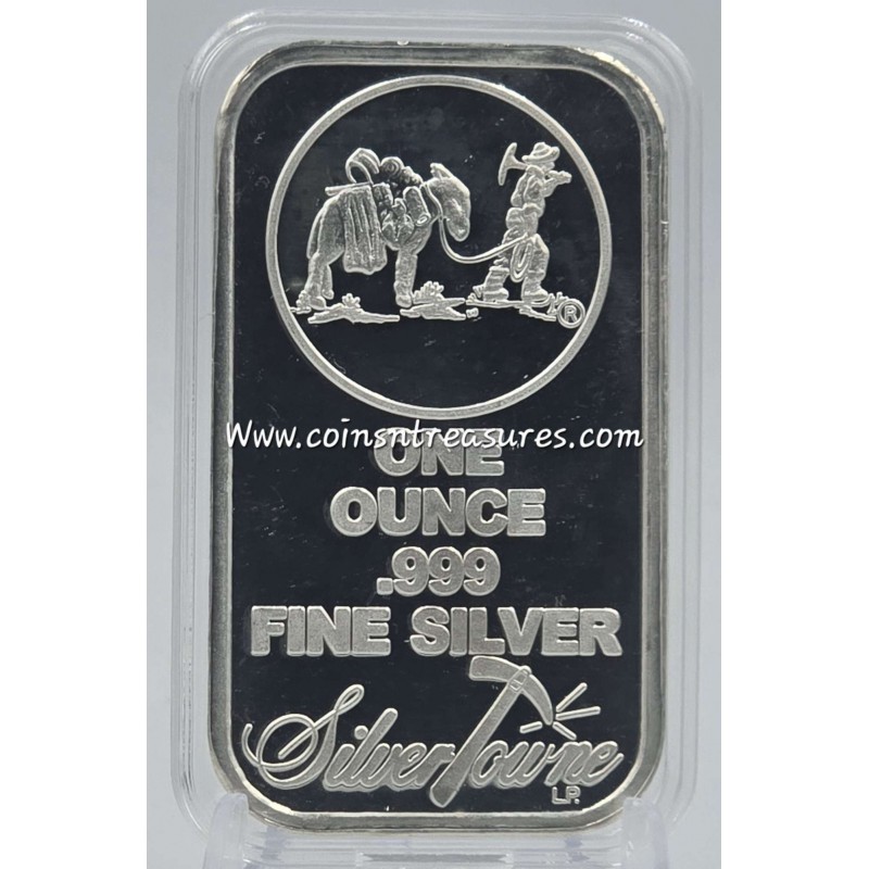 Silver Towne 1 oz .999 Prospector Silver Bar GOLD AND SILVER BULLION