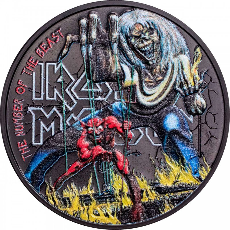 Palau 2022 Iron Maiden Number of the Beast 1 oz Silver Coin GOLD AND SILVER BULLION