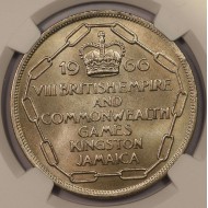 JAMAICA 5 SHILLINGS COIN 1966 GAMES NGC MS66