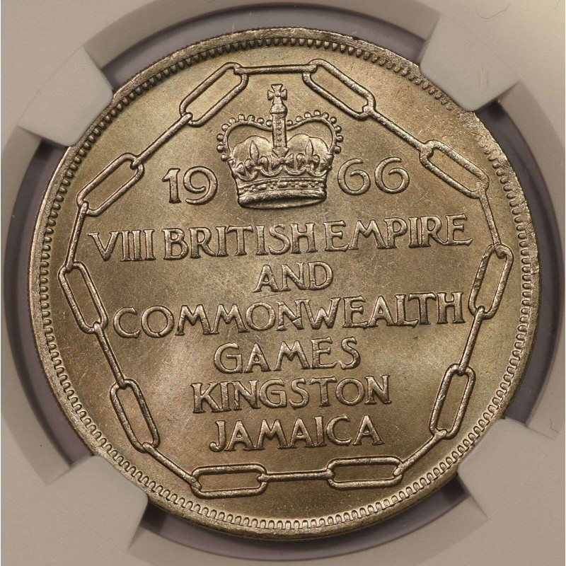 JAMAICA 5 SHILLINGS COIN 1966 GAMES NGC MS66 WORLD COINS