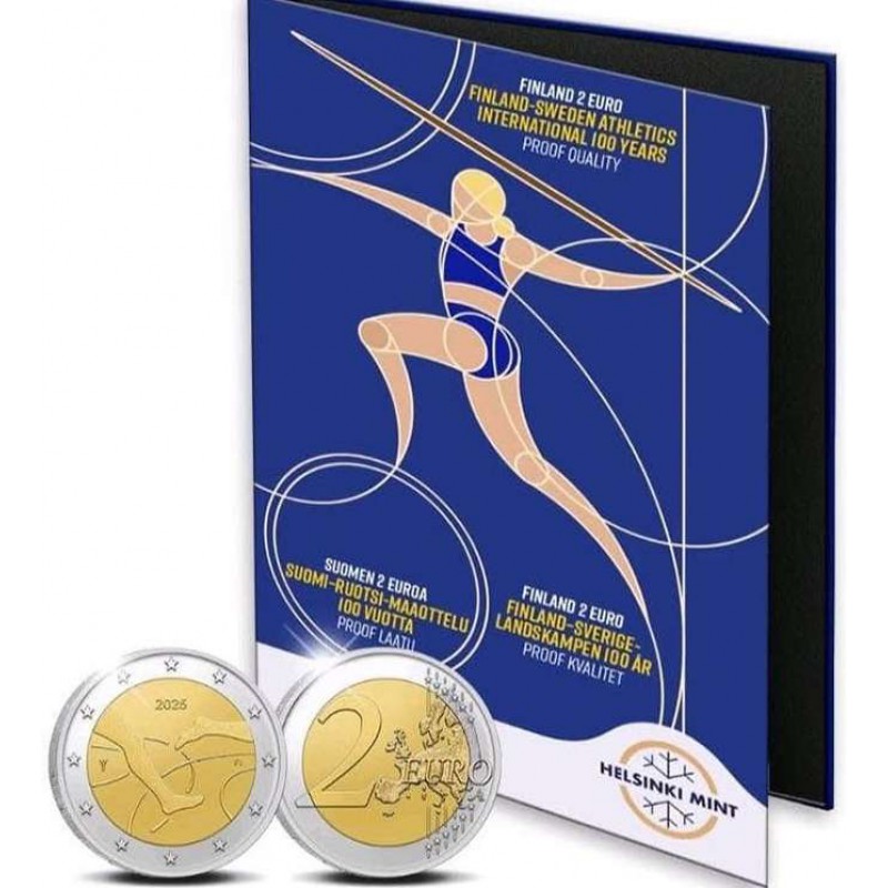 Finland 2 euro 2025 - Finland–Sweden Athletics Proof Coin WORLD COINS