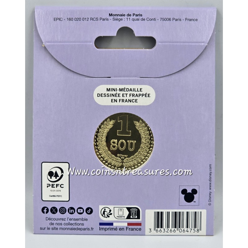 France 2026 Scrooge McDuck - Mini-medal Lucky Dime coin WORLD COINS