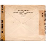 CYPRUS POSTAL HISTORY - KGVI 1942 CENSORED OPEN BY EXAMINER CENSOR M/7  CYPRUS TO USA CYPRUS STAMPS