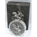 Chad 2 oz SILVER COIN SAINT GEORGE SLAYS THE DRAGON 2021 GOLD AND SILVER BULLION