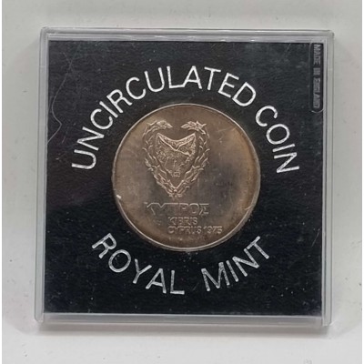 CYPRUS 1975 500 MILS HERCULES BU COIN IN ROYAL MINT CASE