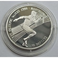 COOK ISLANDS 1990 10 DOLLARS SILVER PROOF COIN BARCELONA